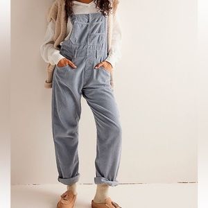 Free People we the Free Ziggy corduroy overalls medium m autumn sky